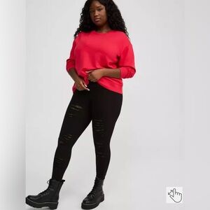 Torrid Black Cotton Blend Top